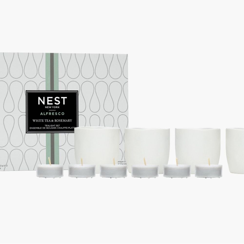 NEST Alfresco White Tea & Rosemary Tea-light Set NEW